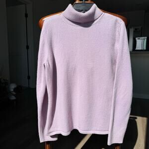 100% Cashmere Sweater Chadwicks Women’s L Lavender Roll Neck Pullover